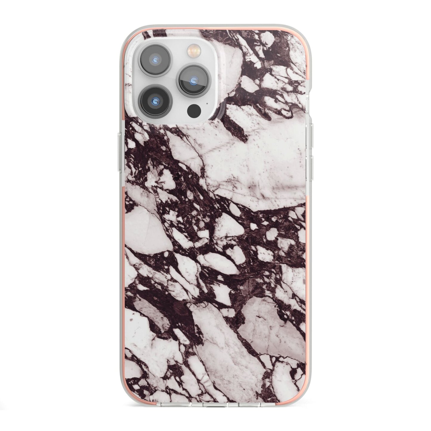Viola Marble iPhone 13 Pro Max TPU Impact Case with Pink Edges