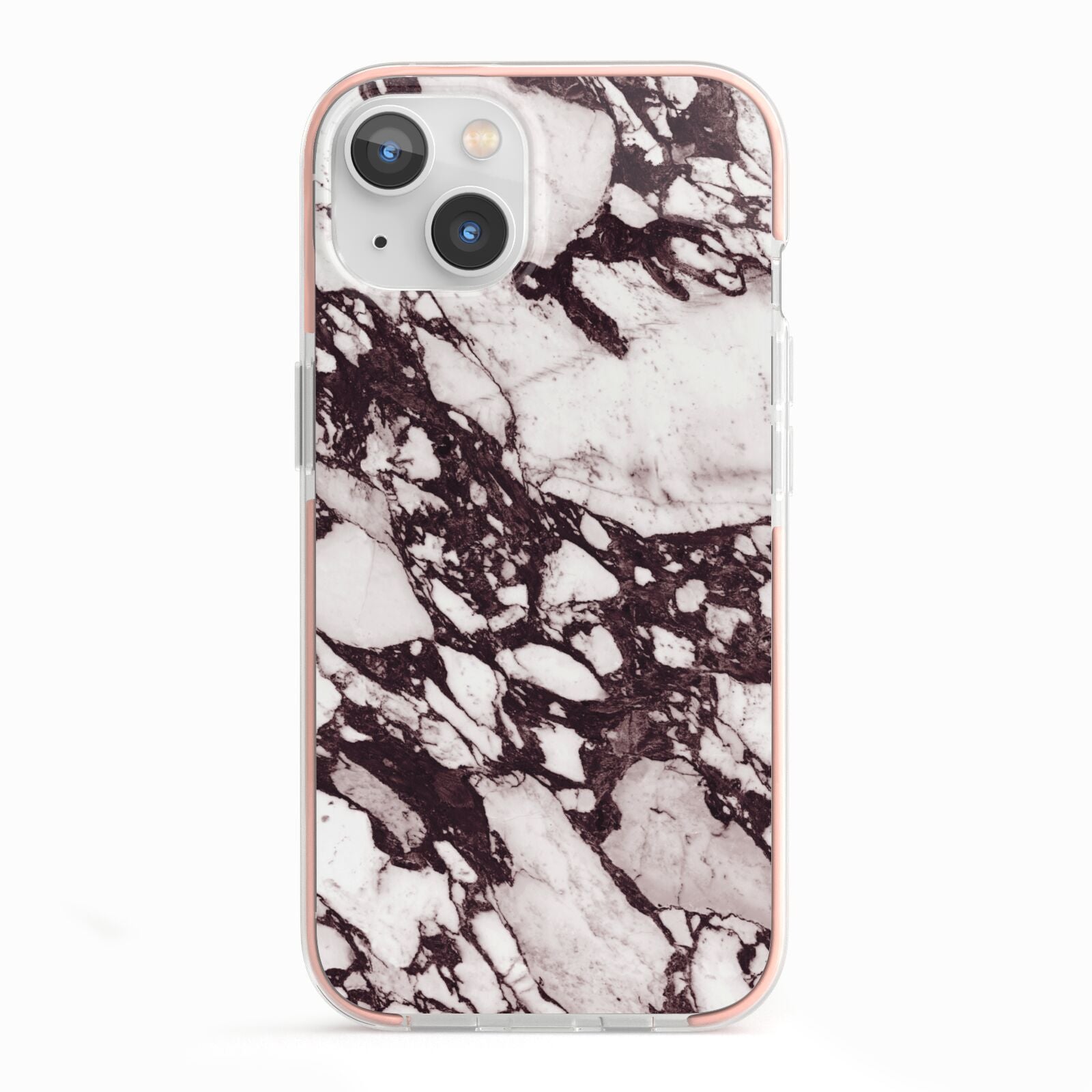 Viola Marble iPhone 13 TPU Impact Case with Pink Edges