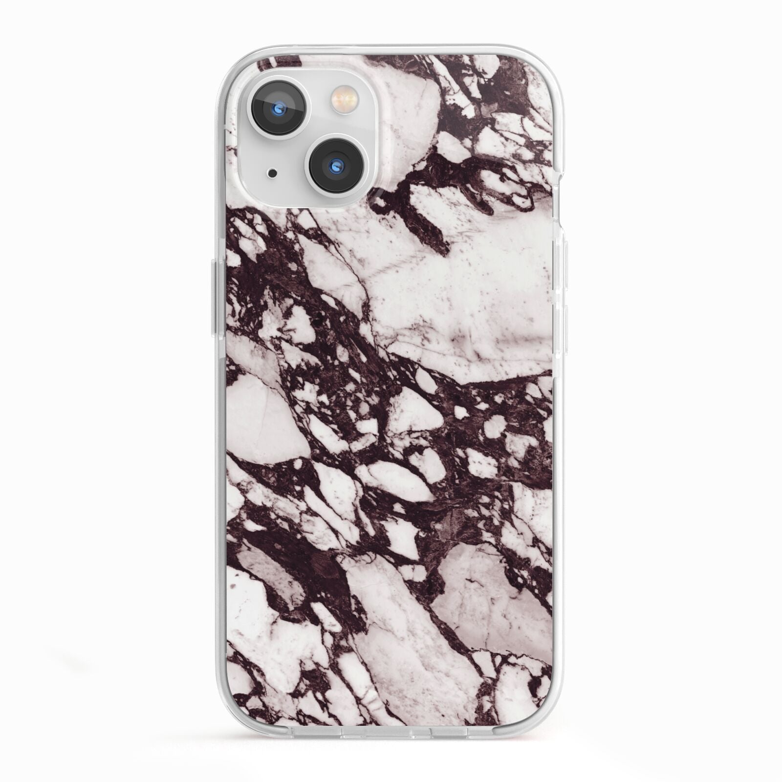 Viola Marble iPhone 13 TPU Impact Case with White Edges