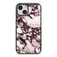 Viola Marble iPhone 14 Black Impact Case on Silver phone