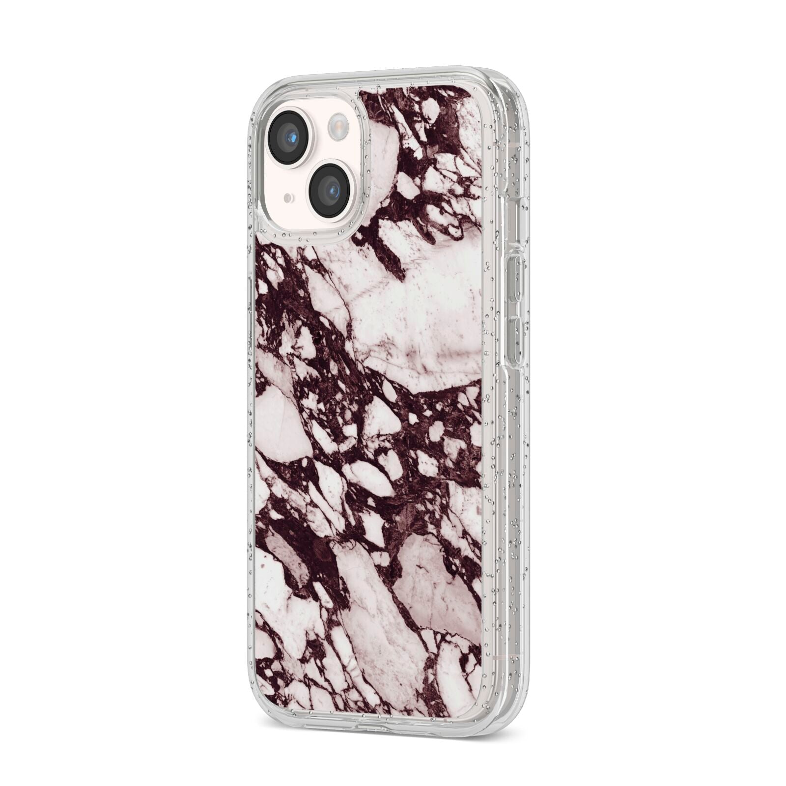 Viola Marble iPhone 14 Glitter Tough Case Starlight Angled Image