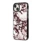 Viola Marble iPhone 14 Plus Black Impact Case Side Angle on Silver phone
