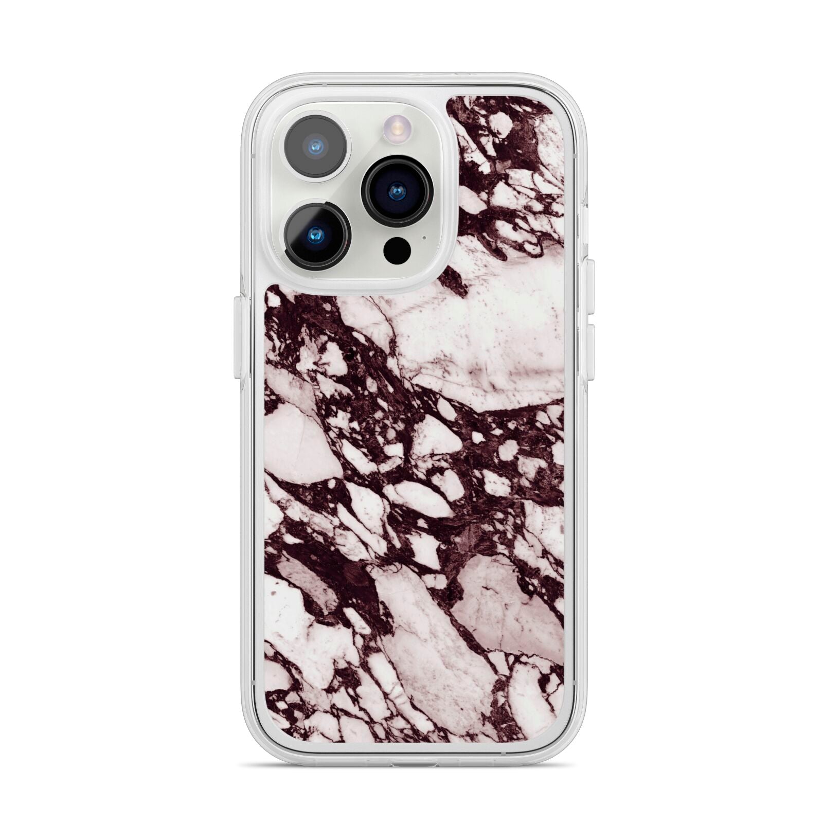 Viola Marble iPhone 14 Pro Clear Tough Case Silver