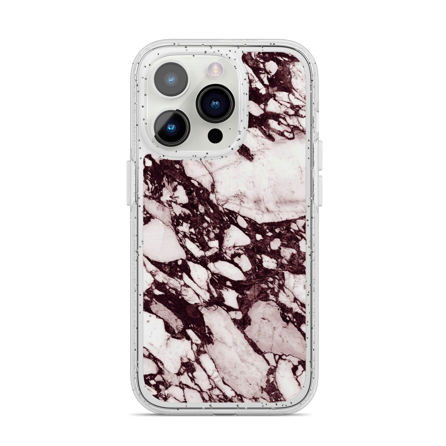 Viola Marble iPhone 14 Pro Glitter Tough Case Silver