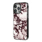 Viola Marble iPhone 14 Pro Max Black Impact Case Side Angle on Silver phone