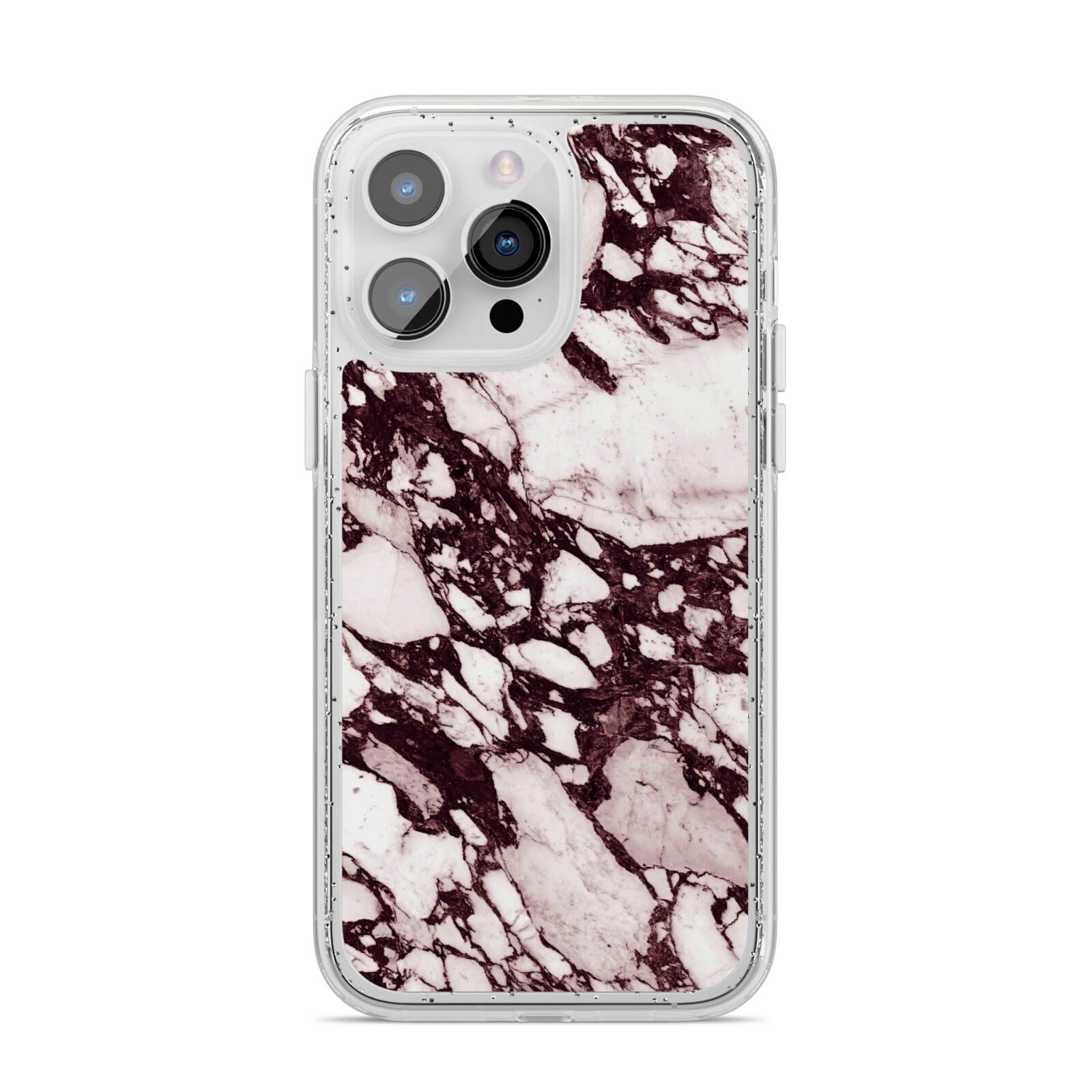 Viola Marble iPhone 14 Pro Max Glitter Tough Case Silver