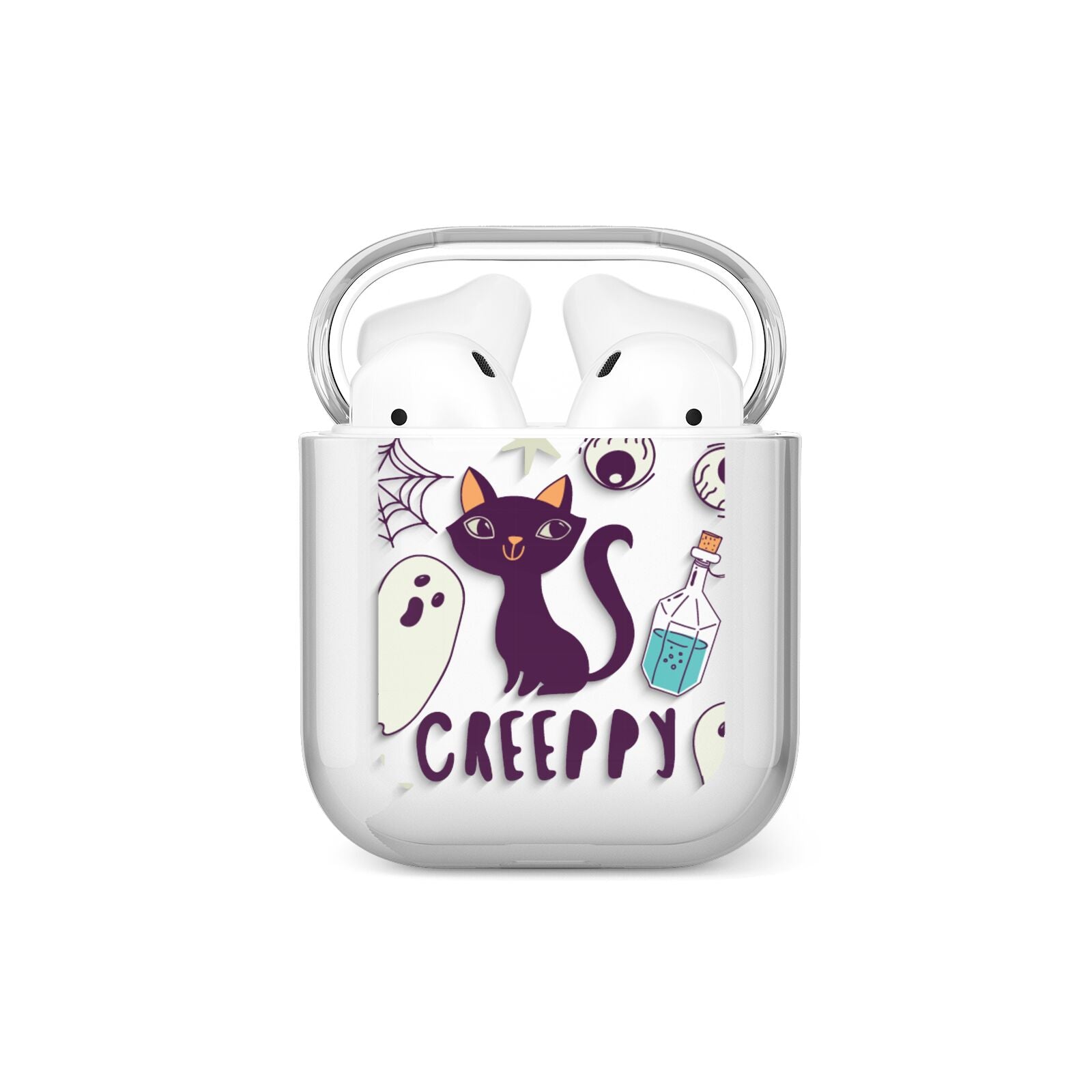 Wacky Purple and Orange Halloween Images AirPods Case