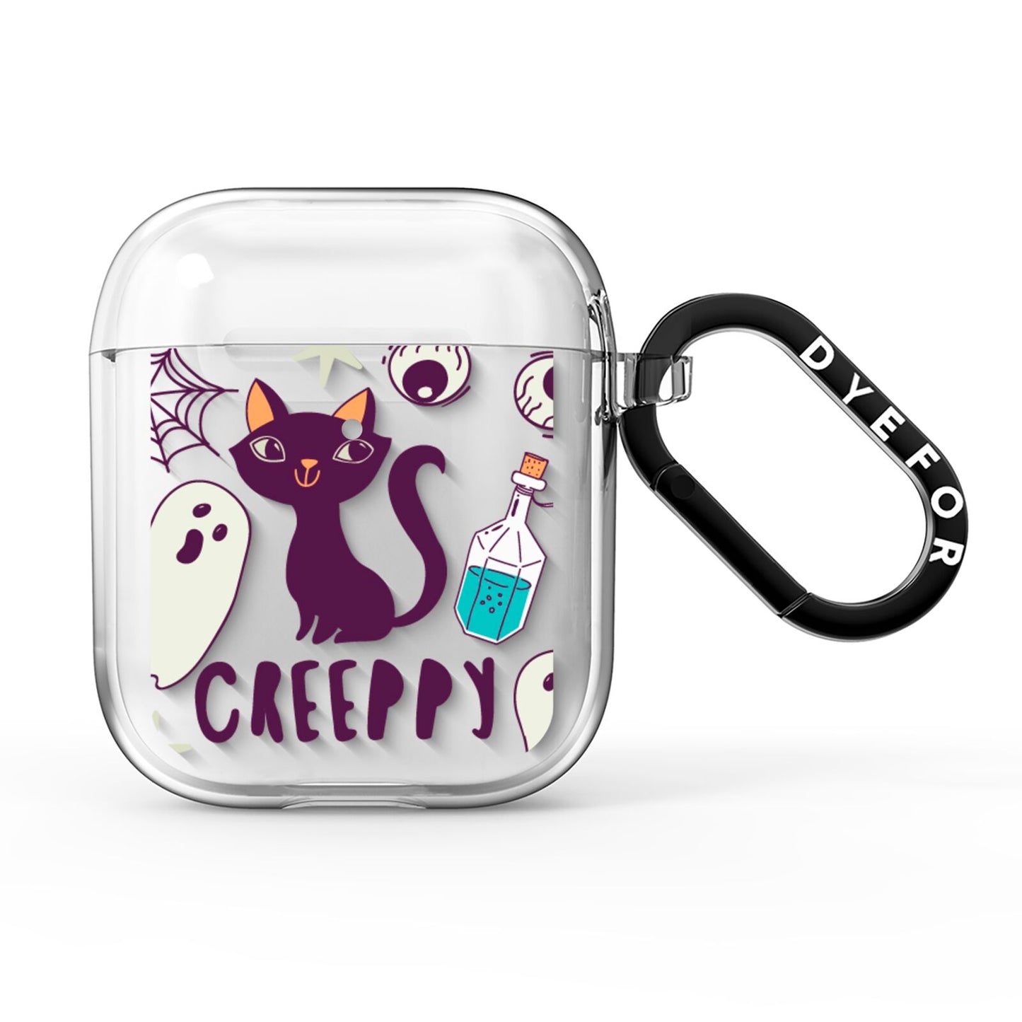 Wacky Purple and Orange Halloween Images AirPods Clear Case