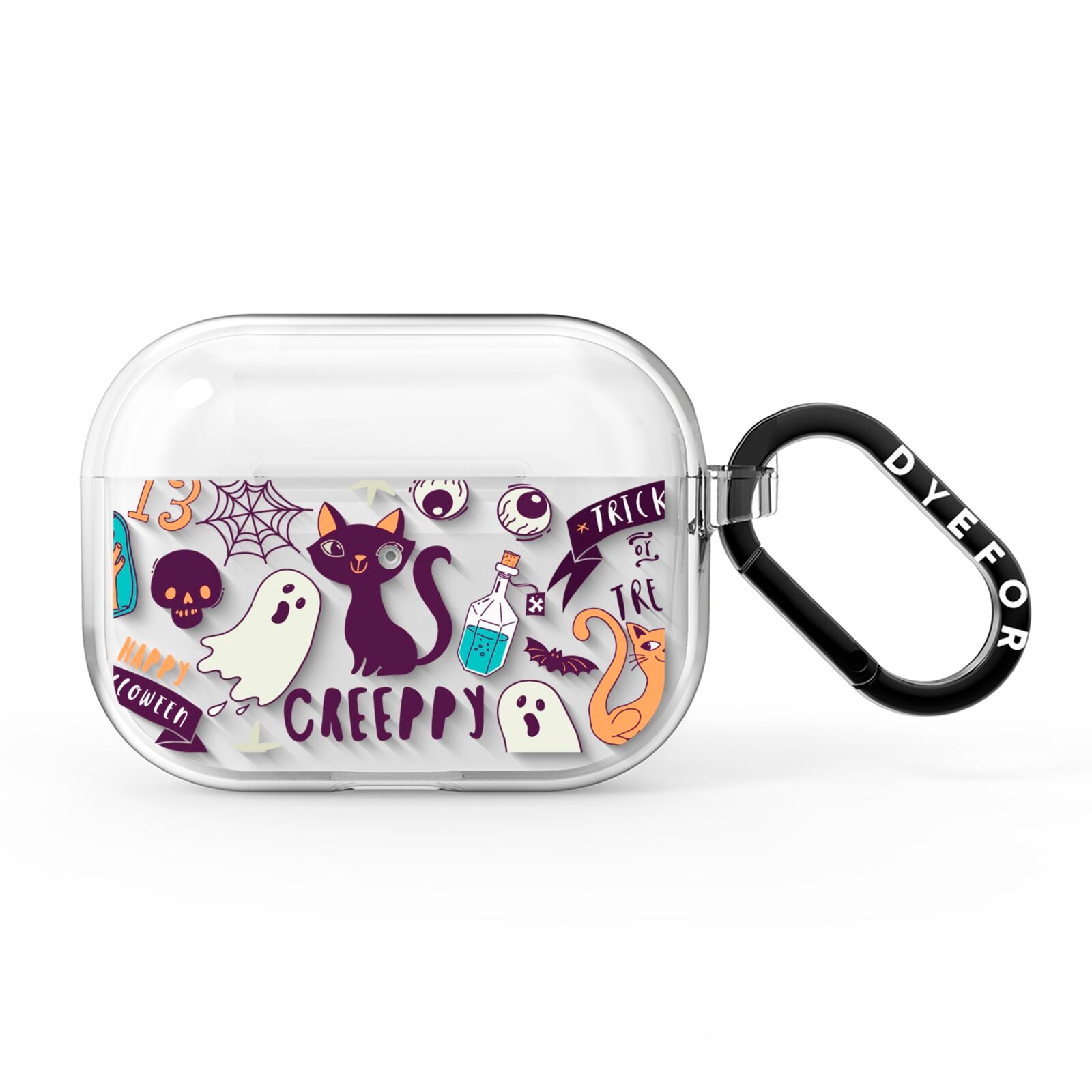 Wacky Purple and Orange Halloween Images AirPods Pro Clear Case