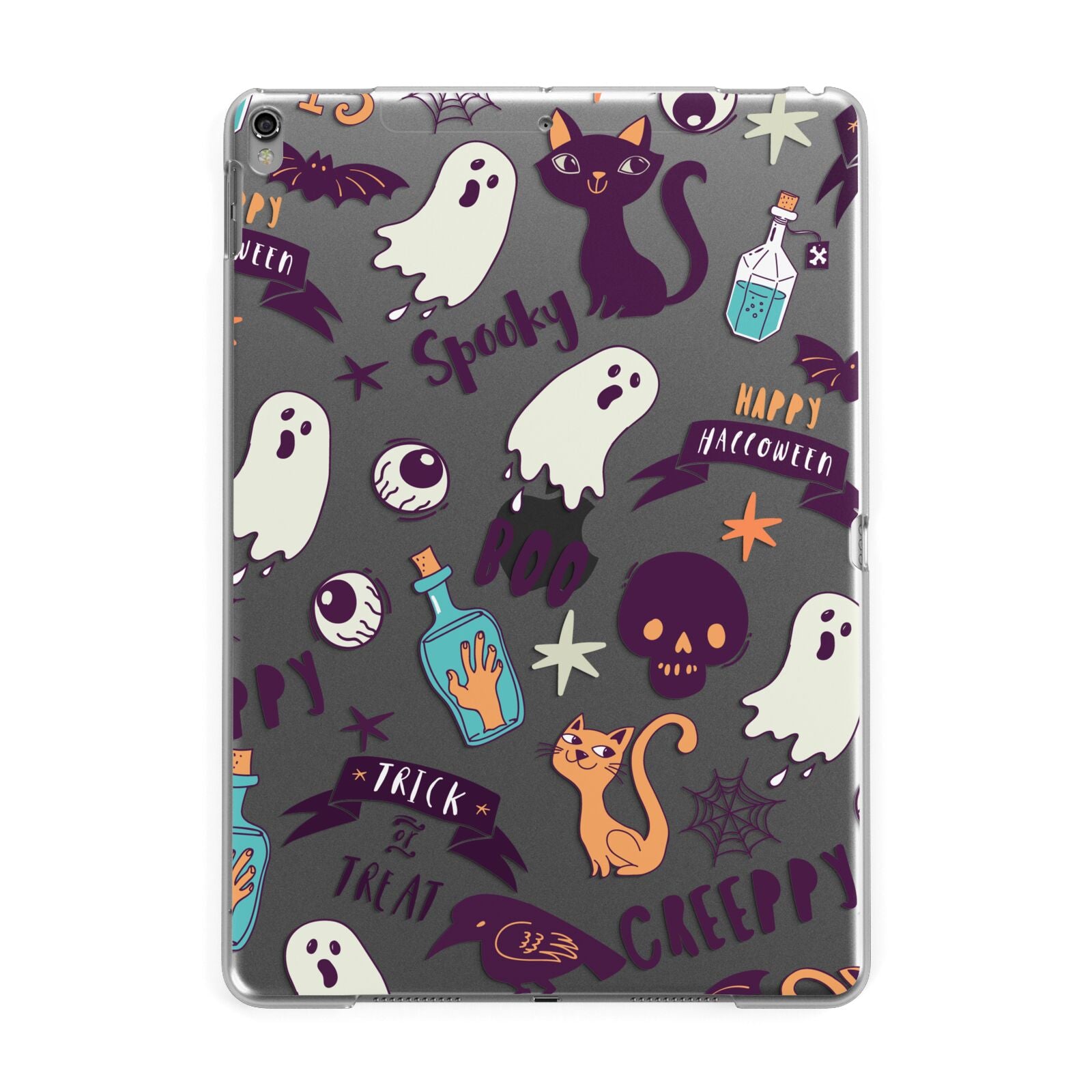Wacky Purple and Orange Halloween Images Apple iPad Grey Case