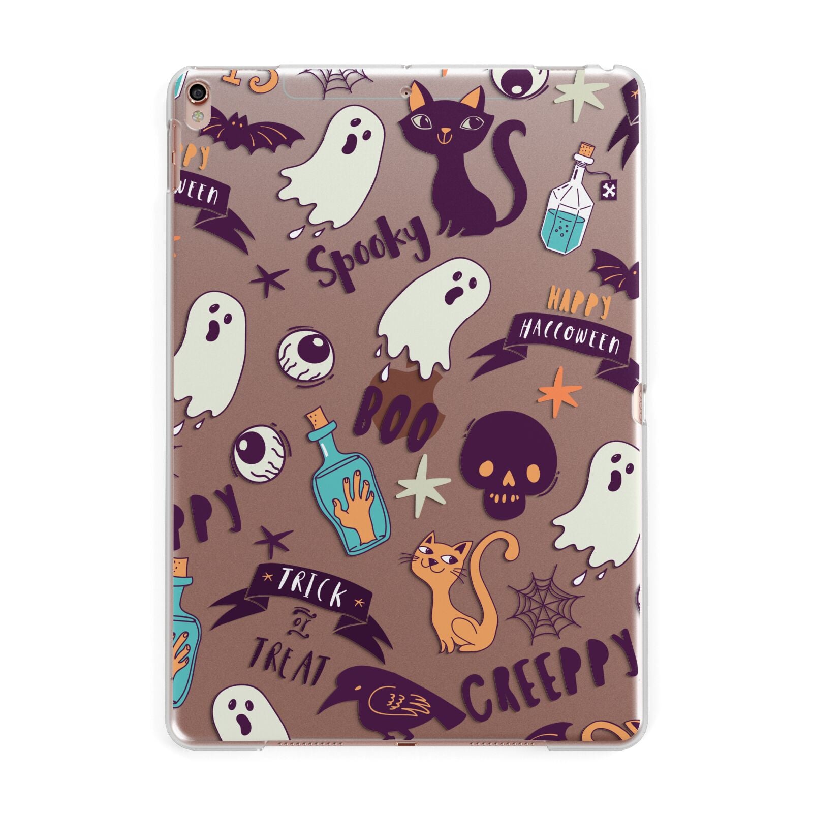 Wacky Purple and Orange Halloween Images Apple iPad Rose Gold Case