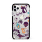 Wacky Purple and Orange Halloween Images Apple iPhone 11 Pro Max in Silver with Black Impact Case