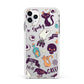 Wacky Purple and Orange Halloween Images Apple iPhone 11 Pro Max in Silver with White Impact Case