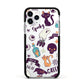 Wacky Purple and Orange Halloween Images Apple iPhone 11 Pro in Silver with Black Impact Case