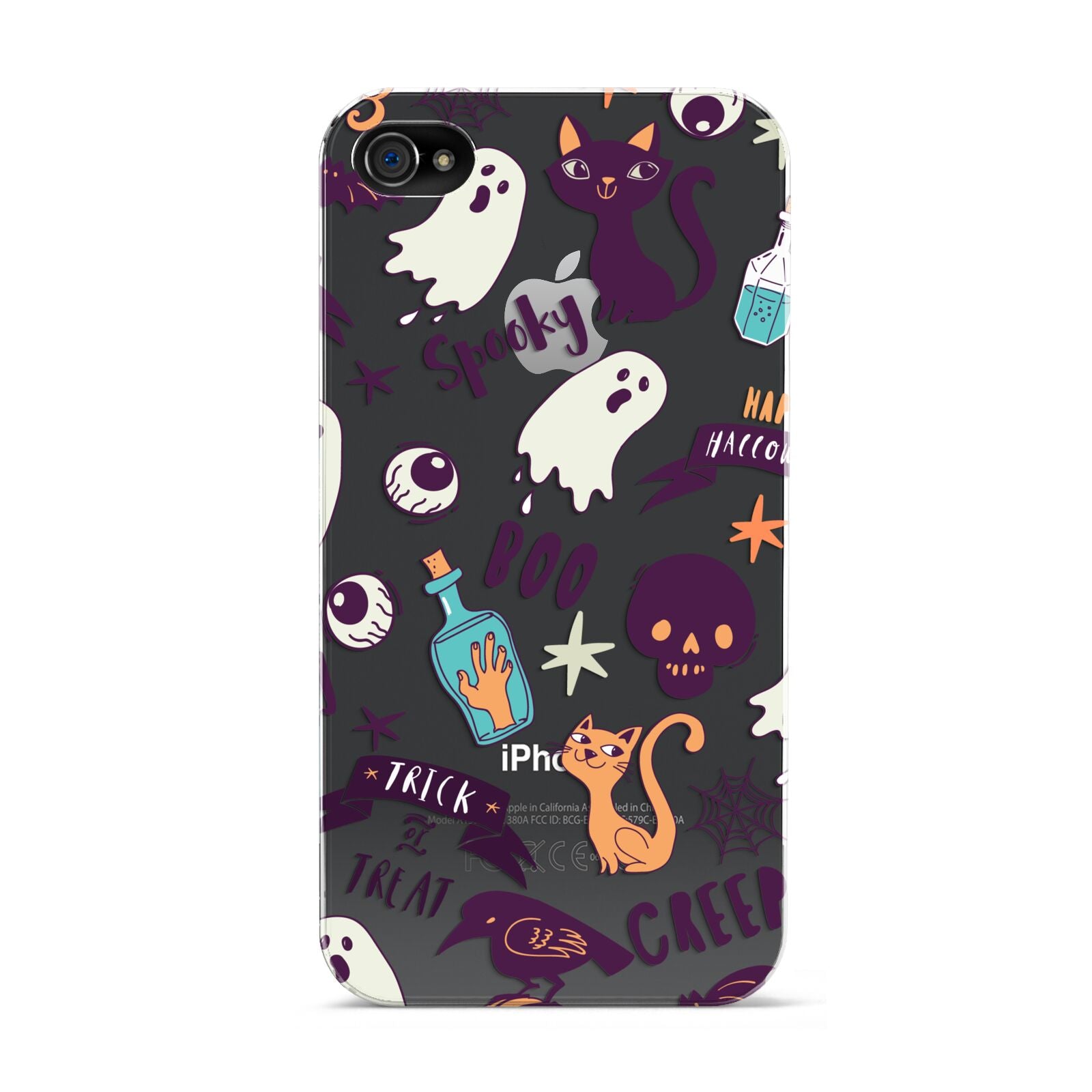 Wacky Purple and Orange Halloween Images Apple iPhone 4s Case