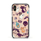 Wacky Purple and Orange Halloween Images Apple iPhone Xs Impact Case Black Edge on Gold Phone