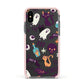 Wacky Purple and Orange Halloween Images Apple iPhone Xs Impact Case Pink Edge on Black Phone