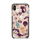 Wacky Purple and Orange Halloween Images Apple iPhone Xs Max Impact Case Black Edge on Gold Phone