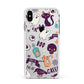 Wacky Purple and Orange Halloween Images Apple iPhone Xs Max Impact Case White Edge on Silver Phone