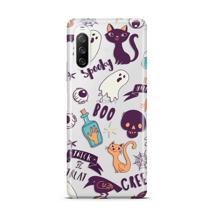 Wacky Purple and Orange Halloween Images Sony Xperia 10 III Case