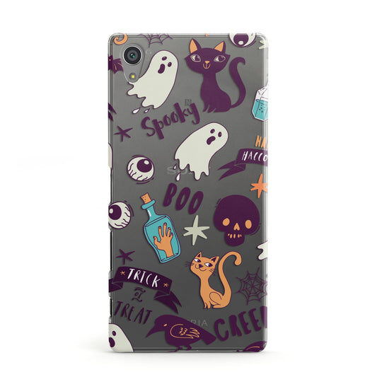 Wacky Purple and Orange Halloween Images Sony Xperia Case