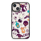 Wacky Purple and Orange Halloween Images iPhone 13 Black Impact Case on Silver phone