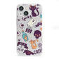 Wacky Purple and Orange Halloween Images iPhone 13 Mini Clear Bumper Case