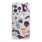 Wacky Purple and Orange Halloween Images iPhone 13 Pro Clear Bumper Case