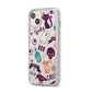 Wacky Purple and Orange Halloween Images iPhone 14 Plus Clear Tough Case Starlight Angled Image