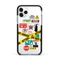 Warning Labels Apple iPhone 11 Pro in Silver with Black Impact Case