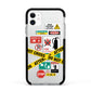 Warning Labels Apple iPhone 11 in White with Black Impact Case
