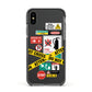 Warning Labels Apple iPhone Xs Impact Case Black Edge on Black Phone