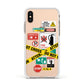 Warning Labels Apple iPhone Xs Impact Case White Edge on Gold Phone