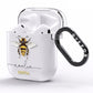 Watercolour Bee Personalised Name AirPods Clear Case Side Image