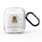 Watercolour Bee Personalised Name AirPods Glitter Case