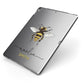 Watercolour Bee Personalised Name Apple iPad Case on Grey iPad Side View