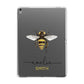 Watercolour Bee Personalised Name Apple iPad Grey Case