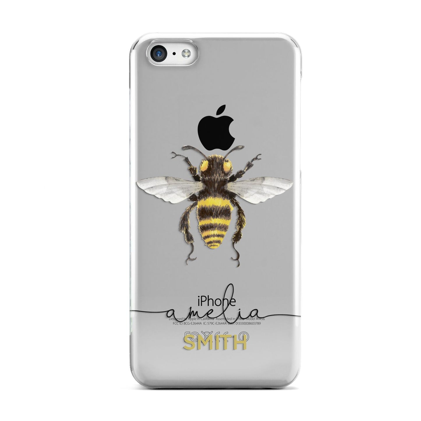 Watercolour Bee Personalised Name Apple iPhone 5c Case