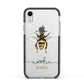 Watercolour Bee Personalised Name Apple iPhone XR Impact Case Black Edge on Silver Phone