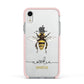 Watercolour Bee Personalised Name Apple iPhone XR Impact Case Pink Edge on Silver Phone