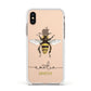 Watercolour Bee Personalised Name Apple iPhone Xs Impact Case White Edge on Gold Phone