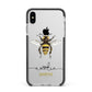 Watercolour Bee Personalised Name Apple iPhone Xs Max Impact Case Black Edge on Silver Phone