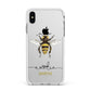 Watercolour Bee Personalised Name Apple iPhone Xs Max Impact Case White Edge on Silver Phone