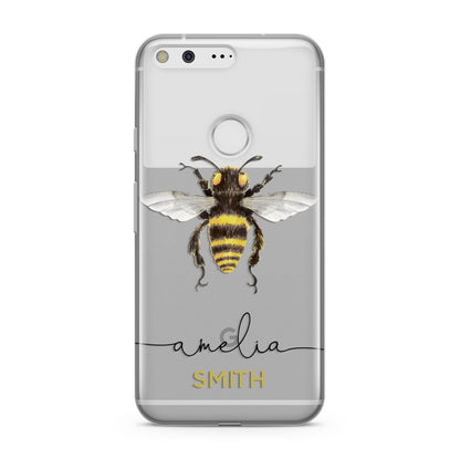 Watercolour Bee Personalised Name Google Pixel Case