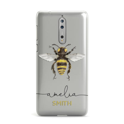 Watercolour Bee Personalised Name Nokia Case