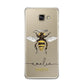 Watercolour Bee Personalised Name Samsung Galaxy A3 2016 Case on gold phone
