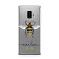 Watercolour Bee Personalised Name Samsung Galaxy S9 Plus Case on Silver phone