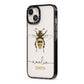 Watercolour Bee Personalised Name iPhone 13 Black Impact Case Side Angle on Silver phone