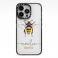 Watercolour Bee Personalised Name iPhone 13 Pro Black Impact Case on Silver phone