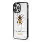 Watercolour Bee Personalised Name iPhone 13 Pro Max Black Impact Case Side Angle on Silver phone